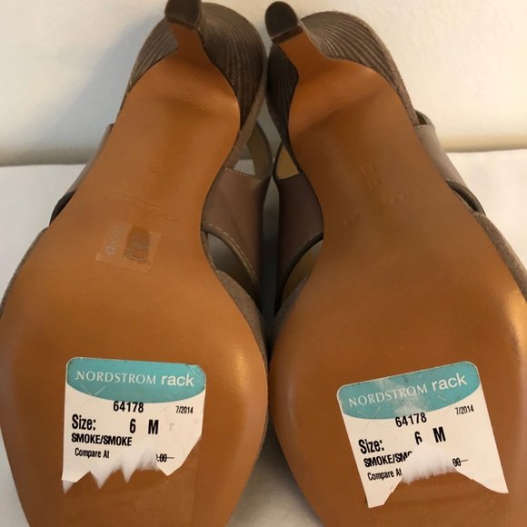 Coach Taupe Leather & Suede Stiletto Booties - Picture 5 of 8